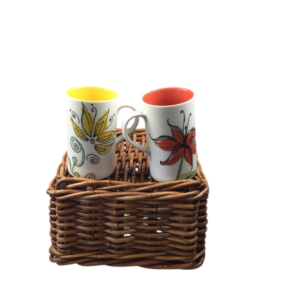 Starbucks 2006 Floral Ceramic Mugs - Picture 2 of 4